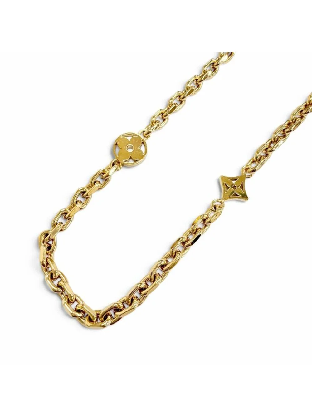 Louis Vuitton Chain LV Yours Monogram Flower Necklace Gold